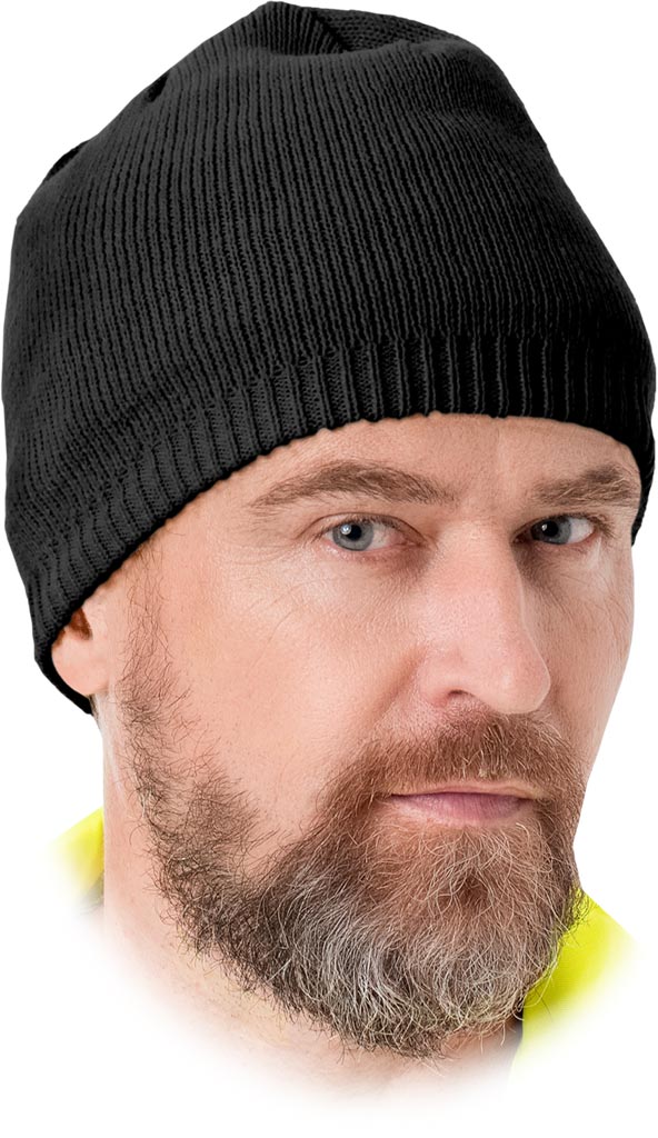 Czapka Ochronna Ocieplana REIS czarna