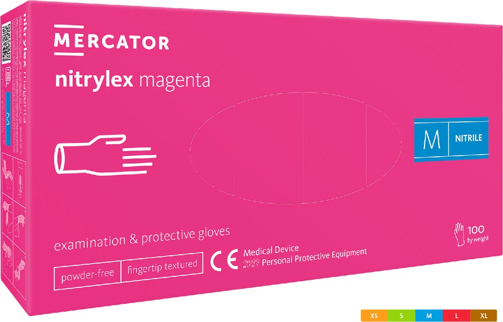 Rękawice Nitrylowe 8% VAT MERCATOR MEDICAL różowe
