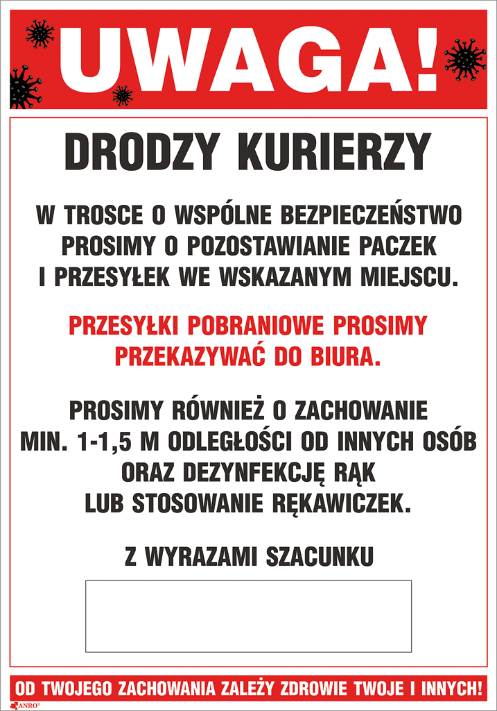 ZNAK Bezpieczeństwa ANRO