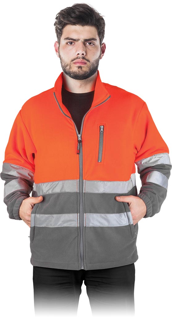 Bluza Ochronna z Polaru REIS pomarańczowo-szara