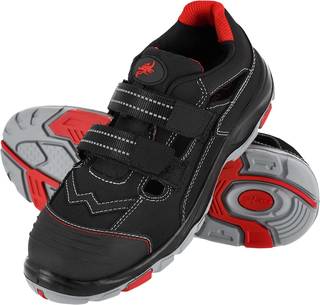 BUTY Bezpieczne REIS czarno-szaro-czerwone