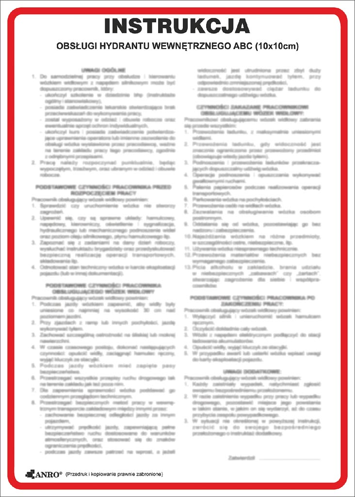 ZNAK Bezpieczeństwa ANRO