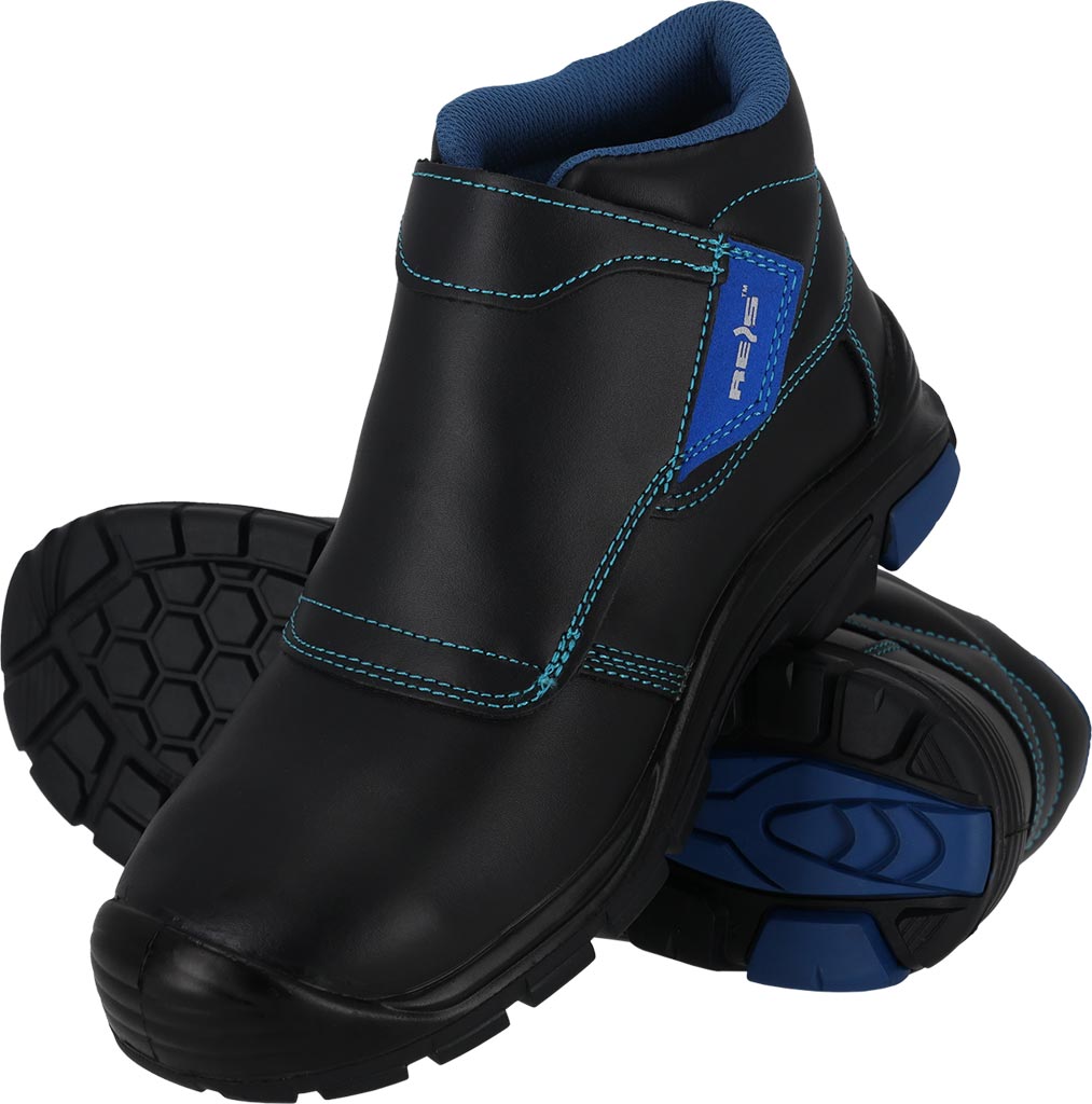 BUTY Bezpieczne dla Spawaczy REIS czarno-niebieskie