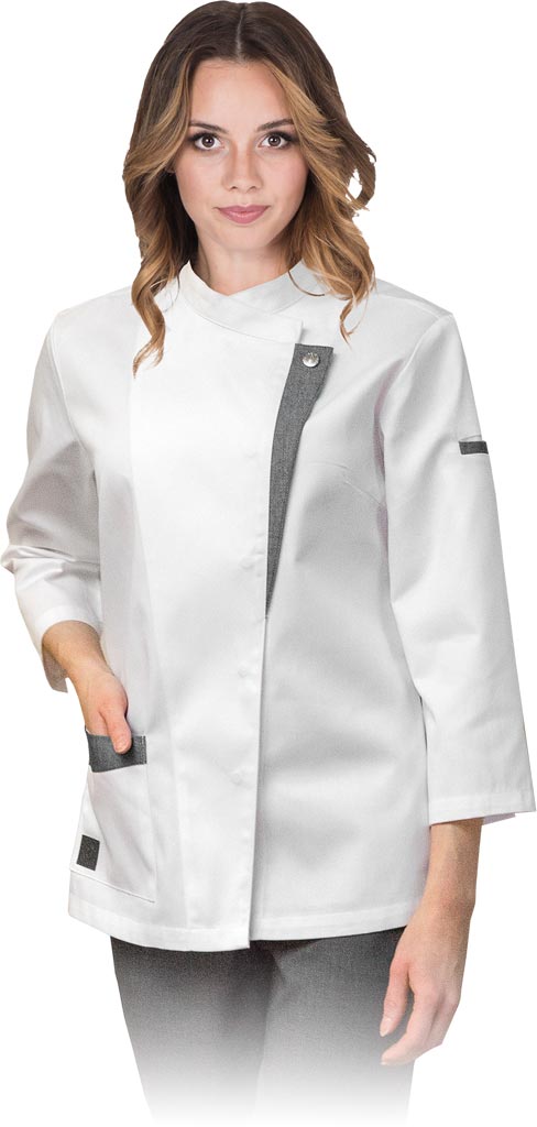 Bluza Kucharska Ochronna REIS biało-szara