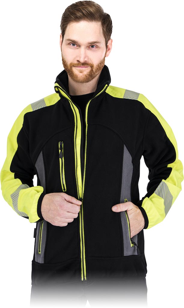 Bluza Ochronna z Polaru L.HOLLMAN czarno-zółto-szara