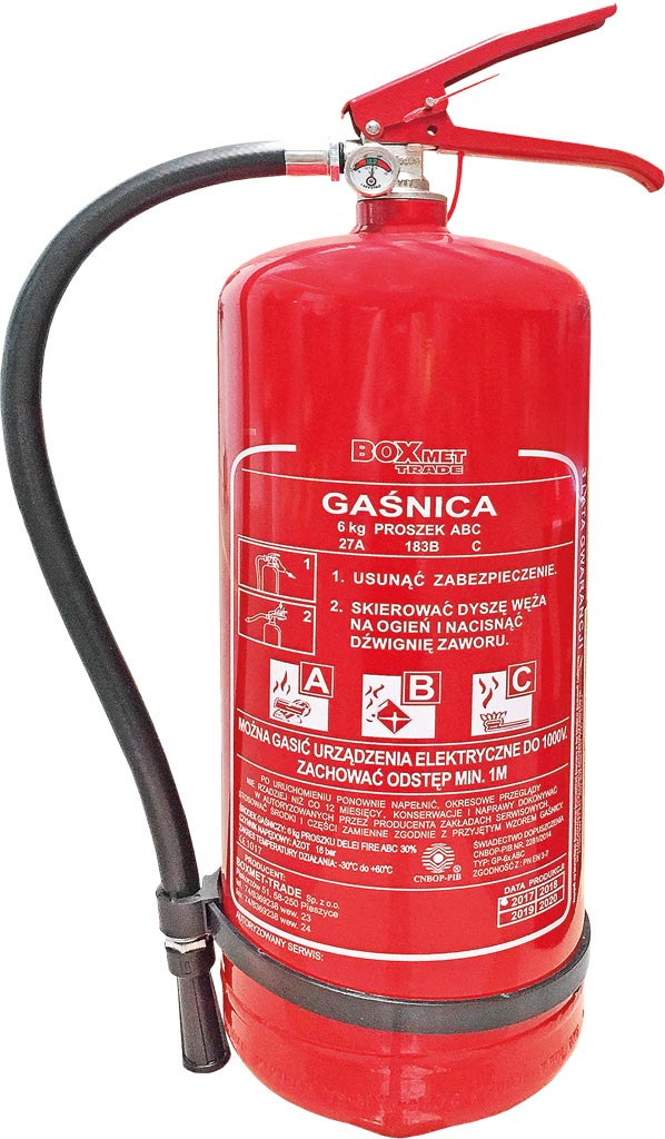 Gaśnica Proszkowa 6 KG BOXMET TRADE czerwona