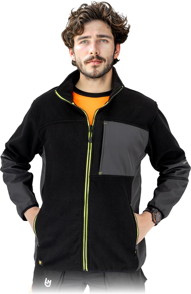 Bluza Ochronna z Polaru L.HOLLMAN czarno-żółta