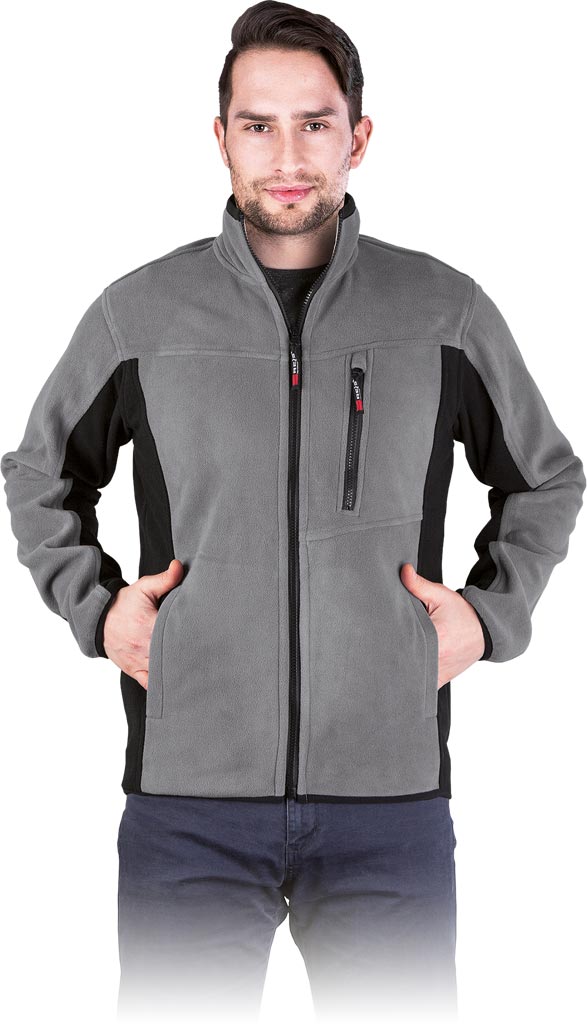 Bluza z Polaru Ochronna REIS szaro-czarna