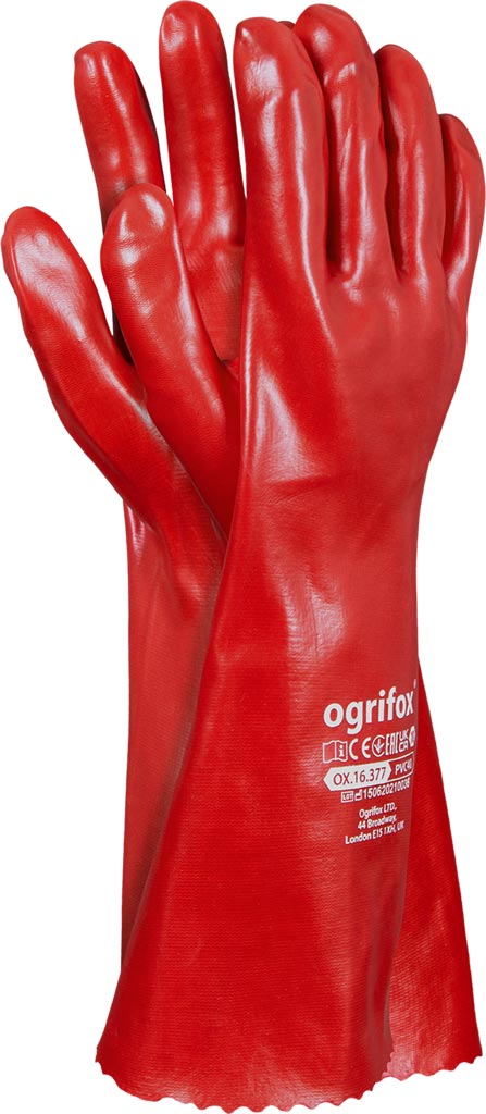 Rękawice Ochronne Ox.16.377 Pvc40 OGRIFOX czerwone