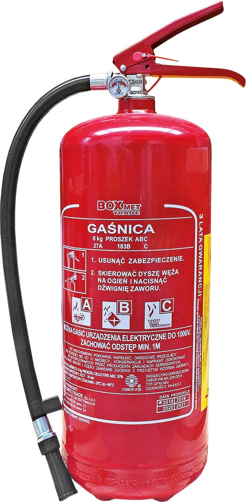 Gaśnica Proszkowa 6 KG BOXMET TRADE czerwona
