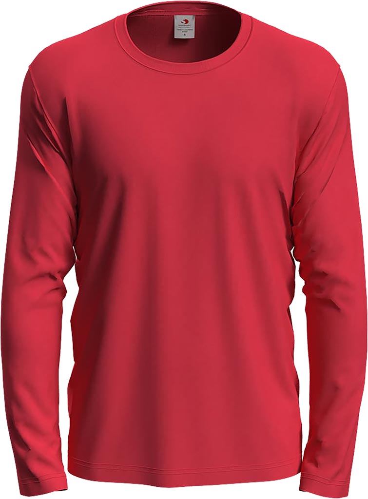 T-shirt Męski z Długim Rękawem STEDMAN czerwony szkarłatny